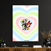 Powerpuff Girls Heart Poster | Blossom Bubbles Buttercup Art